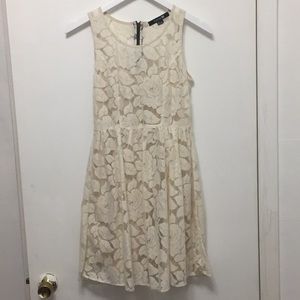 Cream Floral Lace Dress